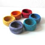 Rainbow Felted Bowls -gorgeous Accent Bright..