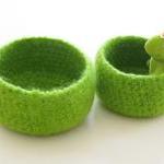 Green Felted Bowl - Bright Colors - Cozy Gift -..