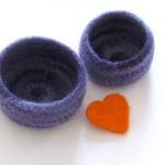 Purple Felted Bowl - Purple Swirl - Cozy Gift -..