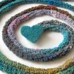 Turquoise Skinny Scarf - Crochet Jewelry - Extra..