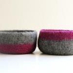 Felted Bowls - Organic Family - Purple And Grey..
