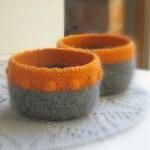 Felted Bowls - Organic Family - Pumpkin Orange And..