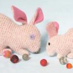 Upcycled Bunny Mom - Pink - Soft And Cuddling..