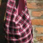 Knot Bag - Pink Checkered Fabric