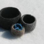 Felted Bowls - Organic Family - Grey And Earth..