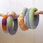 Felted Chunky Bangles - Organic Wool