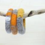 Felted Chunky Bangles - Knitted Jewelry - Organic..