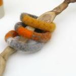 Felted Chunky Bangles - Knitted Jewelry - Organic..
