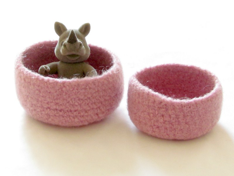 Pink Felted Bowl - Spring Victorian Pink - Set Of Two - Cozy Gift