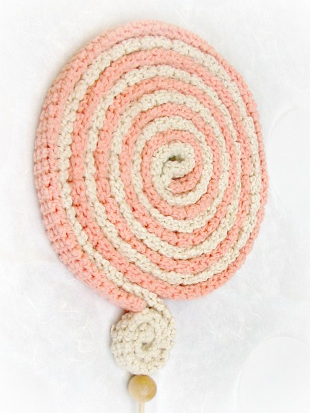 Skinny Scarf - Crochet Necklace - Lollipop Colors Cotton - Peach And Cream