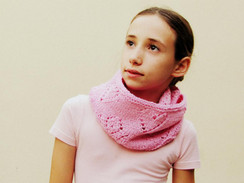 Fall Clothing Children - Girl Cowl - Merino Wool - Cotton Candy Pink- Block Color