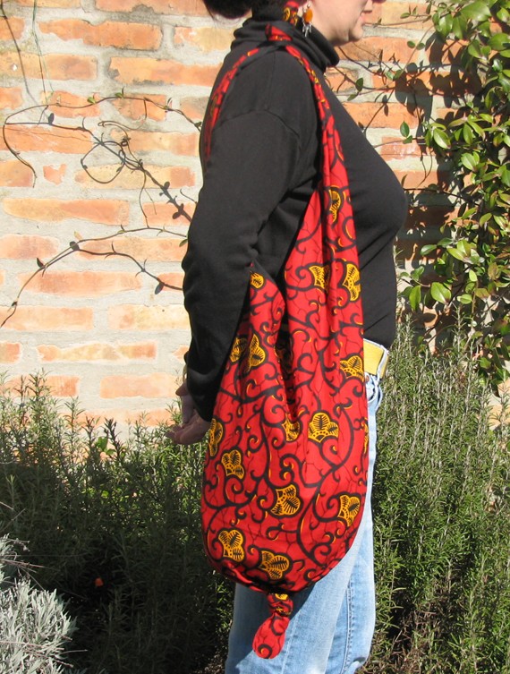 Knot Bag - Red African Fabric